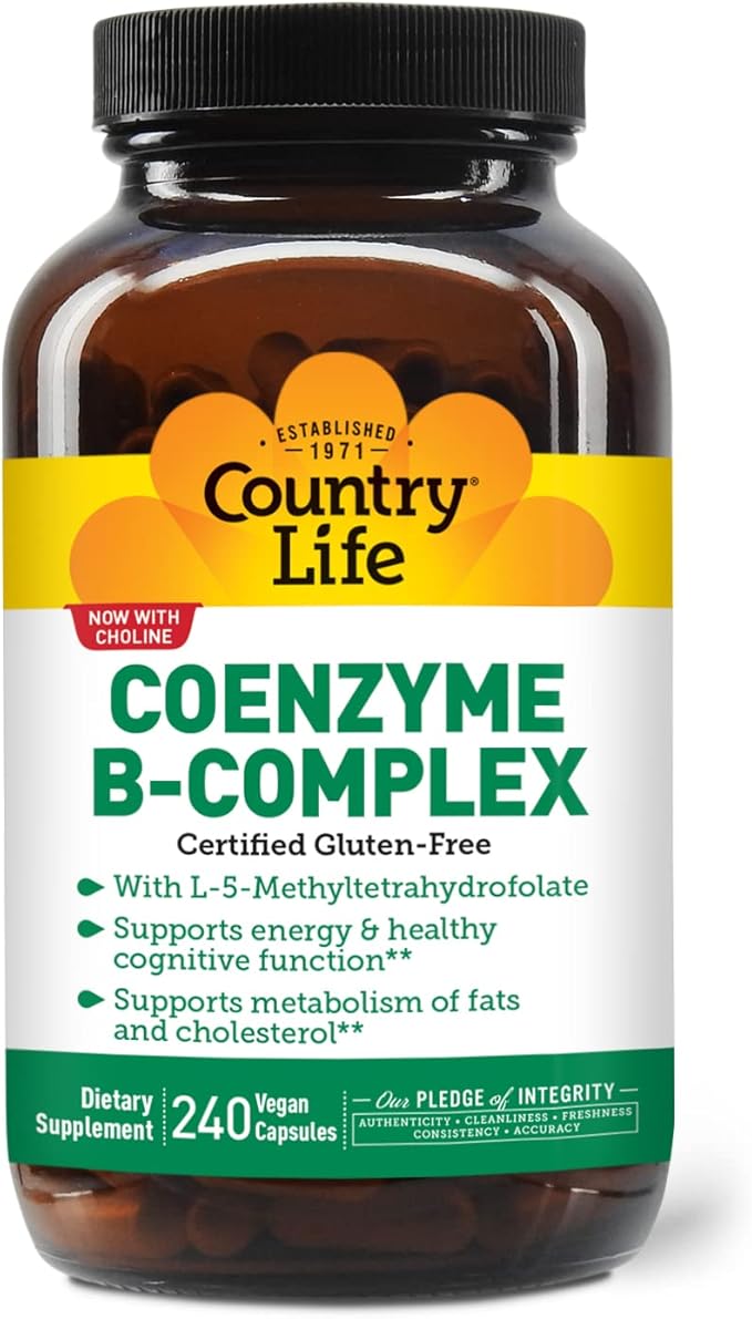 Country Life Coenzyme B-Complex Vitamin Support Energy and Metabolism Daily Supplement 240 ct
