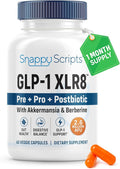 GLP-1 XLR8 Supplement for Weight Loss Digestion Constipation Bloating Relief with Akkermansia 2.6 Billion AFU Live Prebiotic Probiotic Postbiotic Gut Health + Berberine for Women Men 60 Capsules