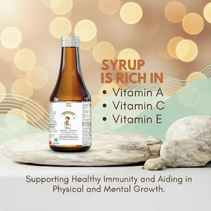 Multivitamin Syrup for Kids - 200 ml Delicious Mix Fruit Flavor - Daily Immune Support - Pediatrician Recommended