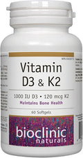 Bioclinic Naturals Vitamin D3 &amp K2 60 Gels
