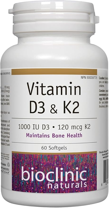 Bioclinic Naturals Vitamin D3 &amp K2 60 Gels