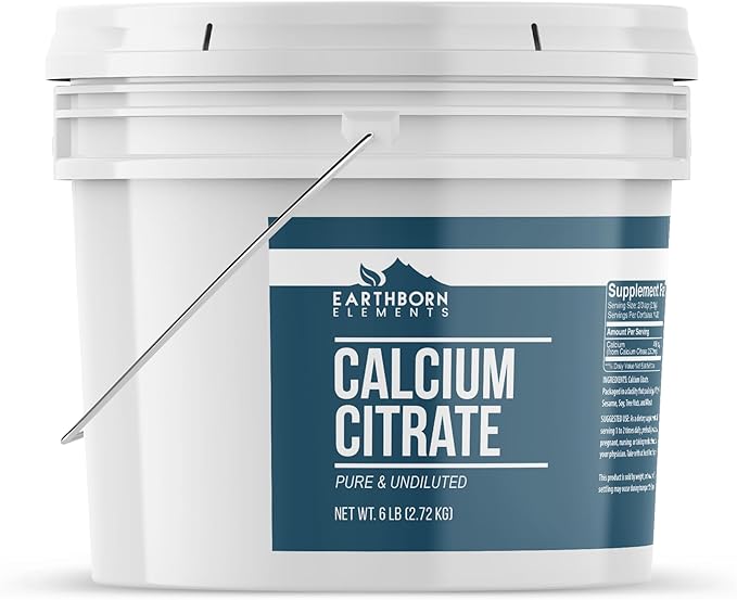 Earthborn Elements Calcium Citrate 1 Gallon Bucket Pure &amp Undiluted Lab Verified (96 Ounce)