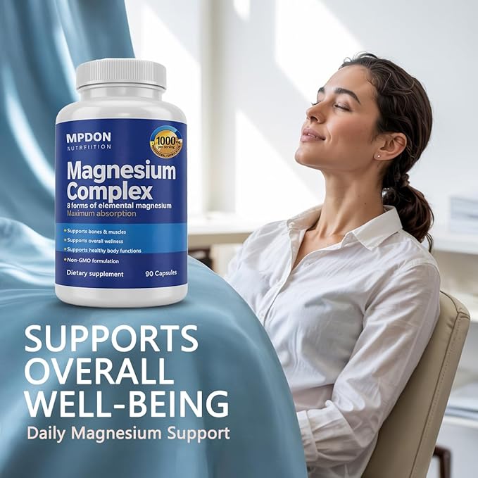 8-in-1 Magnesium Complex 1000mg - Features Elemental Magnesium &amp Citrate - 90 Capsules (2)