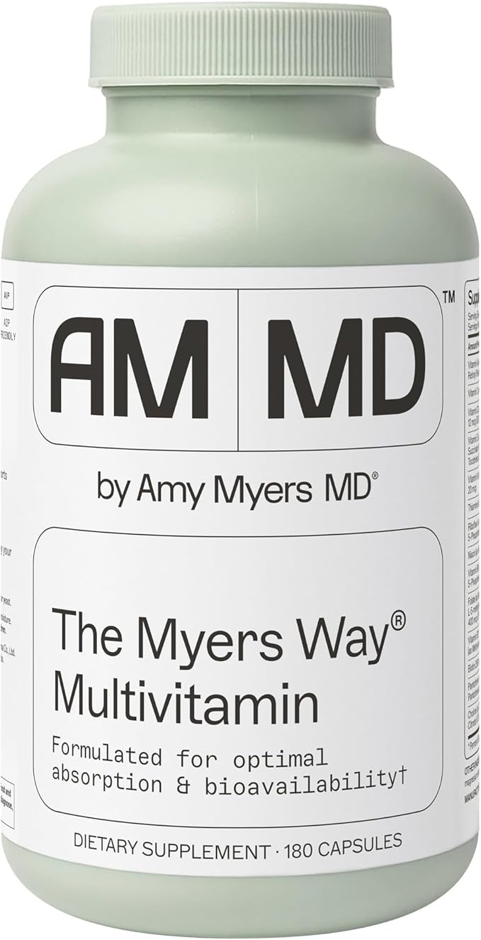 Amy Myers MD The Myers Way Multivitamin - Supports Healthy Immune Thyroid &amp Adrenal Function - Gluten-Free Non-Dairy &amp Iron Free Healthcare Supplement