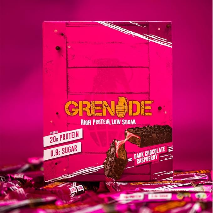 Grenade High Protein Bar - Dark Chocolate Raspberry 12 x 60 g