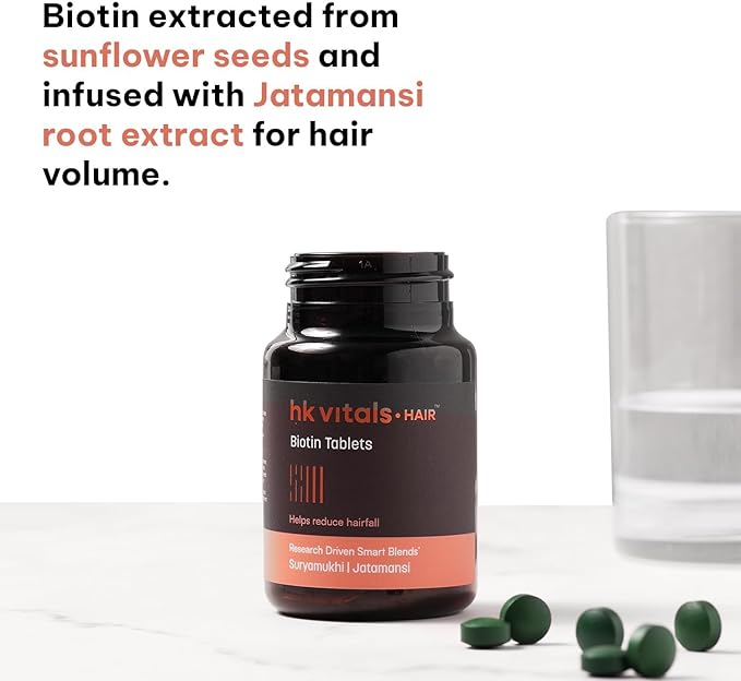 Vitals Biotin (90 Tablets) | Supplement for Hair Growth Strong Hair and Glowing Skin Fights Nail Brittleness