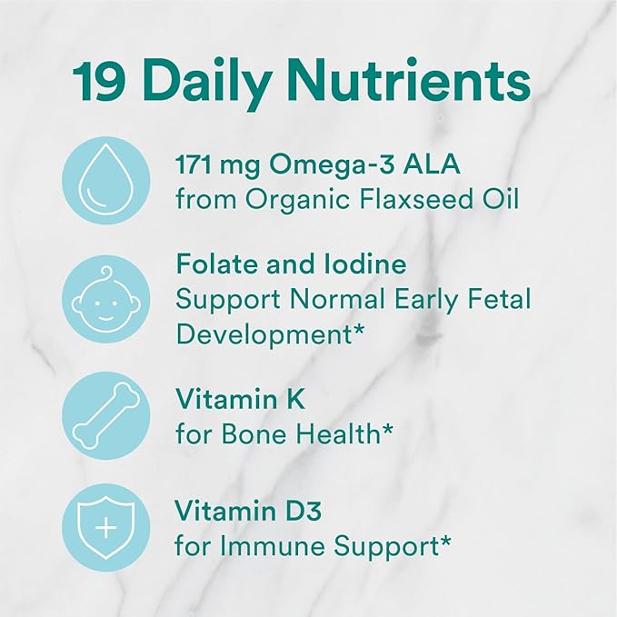 SmartyPants Organic Prenatal Vitamins for Women Multivitamin Gummies: Biotin Methylfolate Omega 3 (ALA) Vitamin D3 C Vitamin B12 B6 A K2 &amp Zinc Choline Vegetarian 180 Count (45 Day Sup