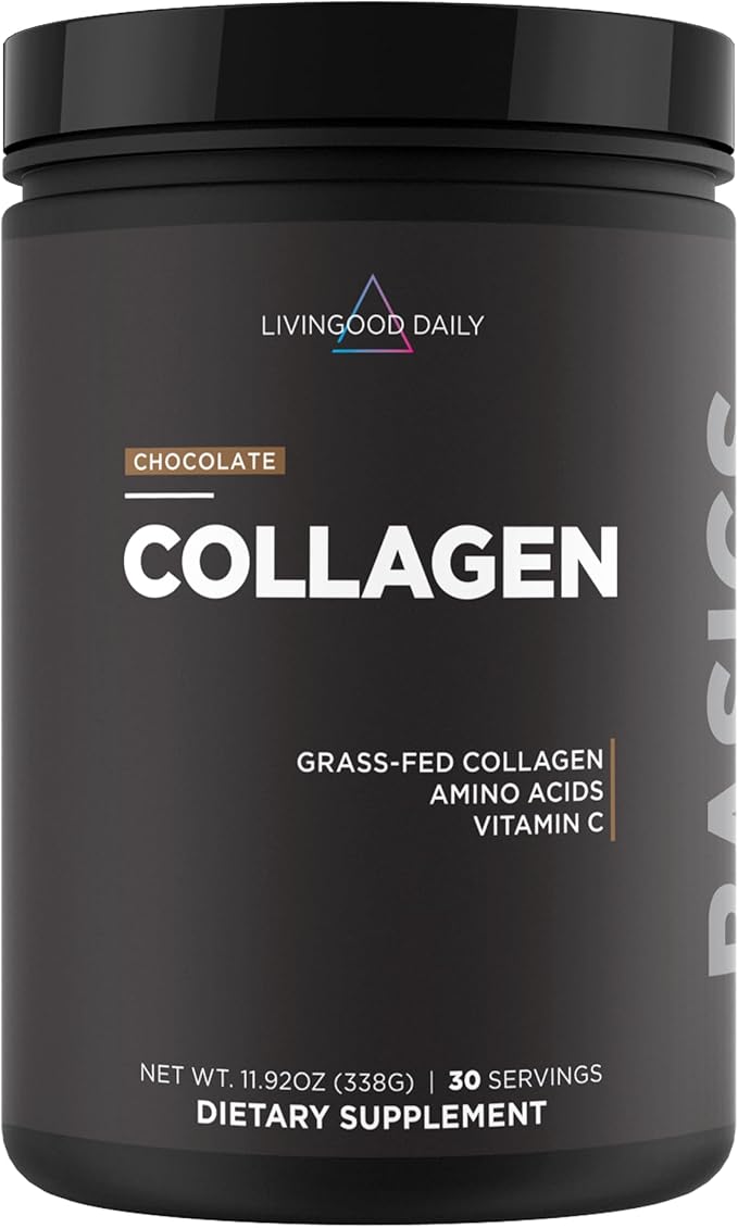 Livingood Daily Chocolate Collagen Powder for Women &amp Men Hydrolyzed Collagen Peptides Powder with Vitamin C Protein with 20 Amino Acids Type I &amp III Grass Fed Keto Paleo Gluten Free 3