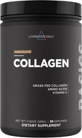 Livingood Daily Chocolate Collagen Powder for Women &amp Men Hydrolyzed Collagen Peptides Powder with Vitamin C Protein with 20 Amino Acids Type I &amp III Grass Fed Keto Paleo Gluten Free 3