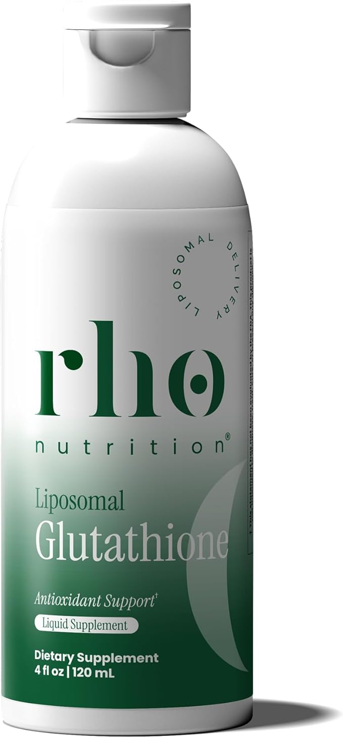 Rho Nutrition Liposomal Glutathione - Ultra High Absorption Liquid Glutathione Supplement - Supports Natural Detoxification Immune System Skin Health Mental Clarity &amp Overall Well-Being