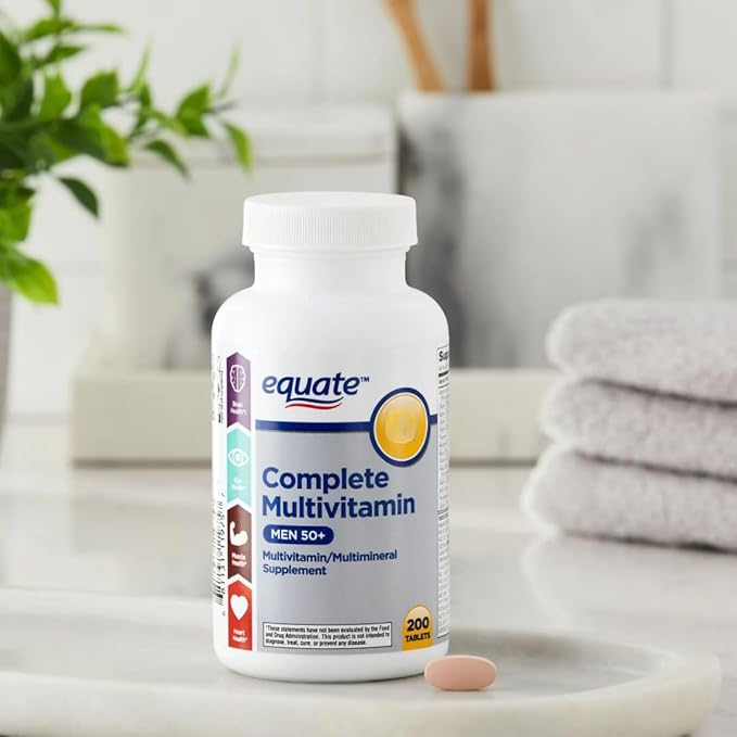 Equate Complete Multivitamin for Men 50+ Daily Multimineral Supplement Tablets 200 Count Sticker