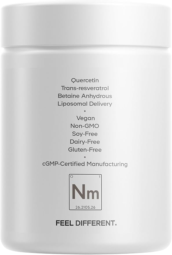 Codeage Liposomal NMN Platinum - 500 mg NMN Supplement Nicotinamide Mononucleotide NAD Precursor - Quercetin Resveratrol Betaine TMG Vitamin B2 Riboflavin &amp Vitamin B12 - Non-GMO - 90 Capsule