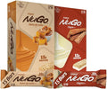 NuGo Protein Bar NEW! Dulce De Leche 15 bars &amp Churro 15 bars 11-15g Protein Gluten Free 30 Count