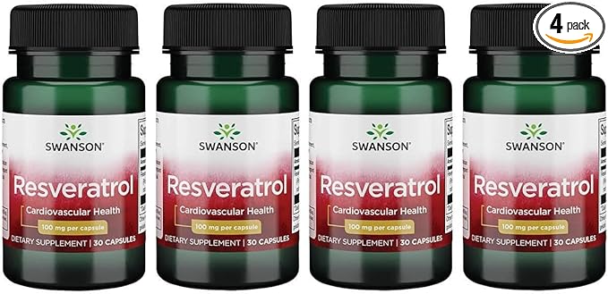 Swanson Resveratrol 100 100 Milligrams 30 Capsules (4 Pack)