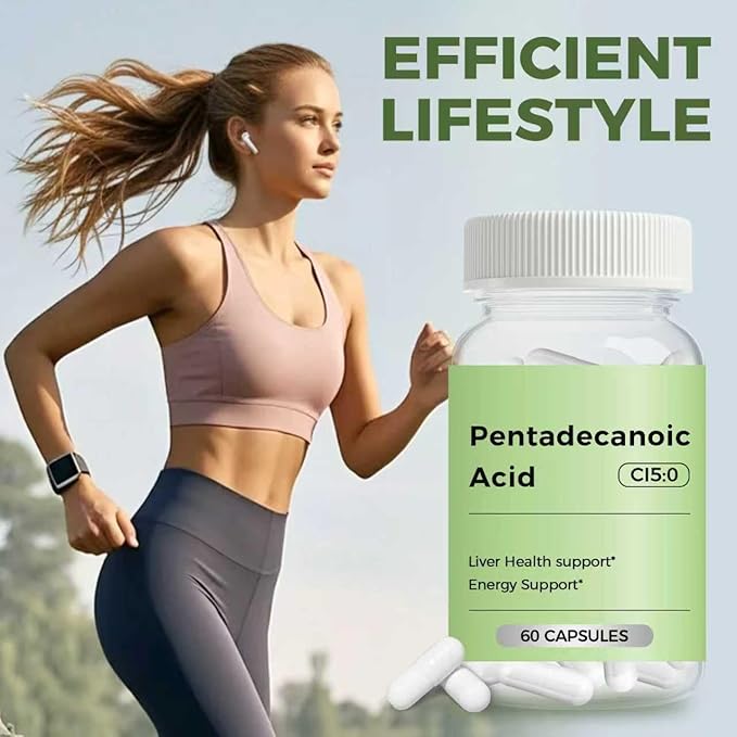 Pentadecanoic Acid Pentadecanoic Acid Supplement C15:0 Supplement Cellular Metabolic Support &amp Immune System Enhancement Premium High Altitude Sheep Milk Sourced 60 Capsule 2PCS