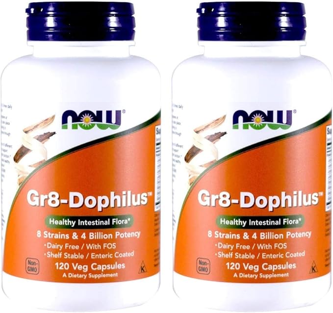 NOW Foods: Gr8-Dophilus Healthy Intestinal Flora 120 vcaps (2 Pack)