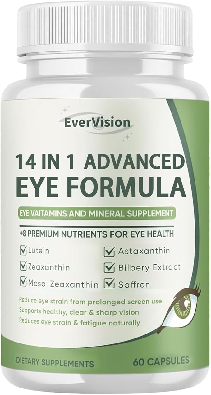 14 in 1 Advanced Eye Formula – Eye Vitamin and Mineral Supplement with Lutein Zeaxanthin Zinc &amp Bilberry Extract – Vision &amp Focus Support (1)