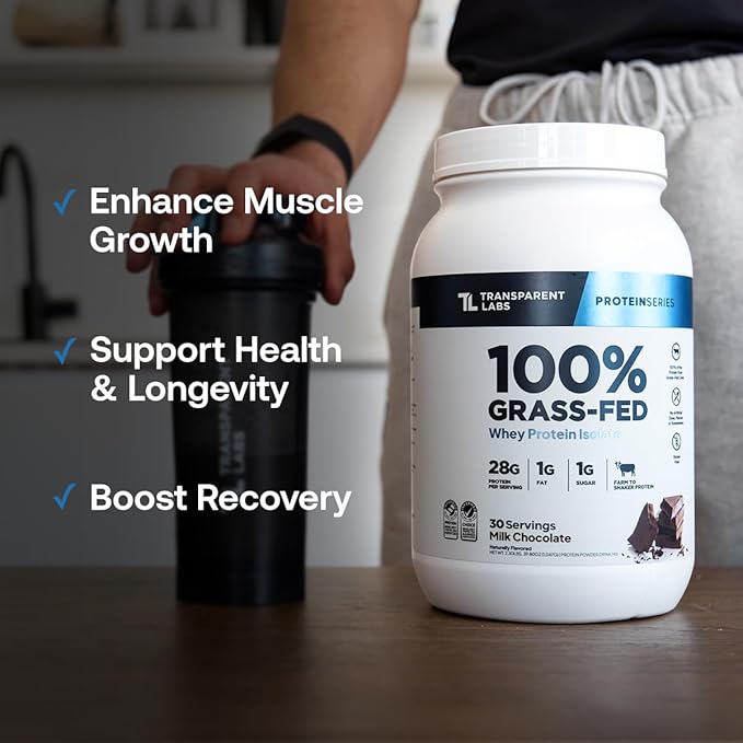 Transparent Labs Grass-Fed Whey Protein Isolate (30 Servings Chocolate Peanut Butter) &amp Grass-Fed Whey Protein Isolate (30 Servings Milk Chocolate)