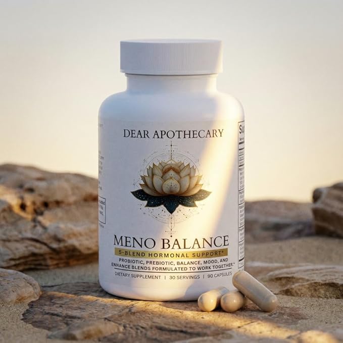 Meno Balance Menopause Supplement for Women - 40 Billion CFU Probiotics Black Cohosh Ashwagandha DIM DHEA - 5-Blend Formula - Non-GMO Gluten Free - 90 Capsules
