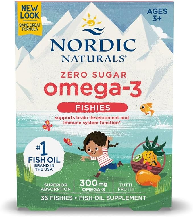 Nordic Naturals Nordic Omega-3 Fishies Tutti Frutti - 36 Fishies - 300 mg Total Omega-3s with EPA &amp DHA - Healthy Brain Mood Vision &amp Immune System - Non-GMO - 36 Servings