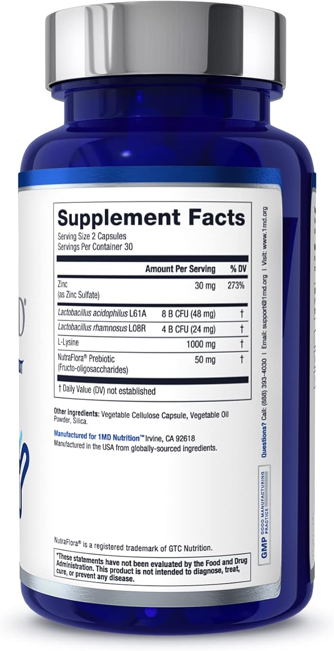 1MD Nutrition ImmunityMD - Immune Health Probiotic | Potent Doctor-Selected Probiotic Strains with Prebiotic - Promote Overall Immune System Strength Reduce Everyday Stress | 60 Capsules (2 Pack)