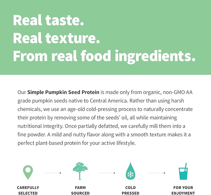 Sprout Living Organic Pumpkin Seed Protein Powder Unflavored 20 Grams of Plant Based Protein Powder Without Artificial Sweeteners Non Dairy Non-GMO Vegan Gluten Free (1 Pound 15 Servings)