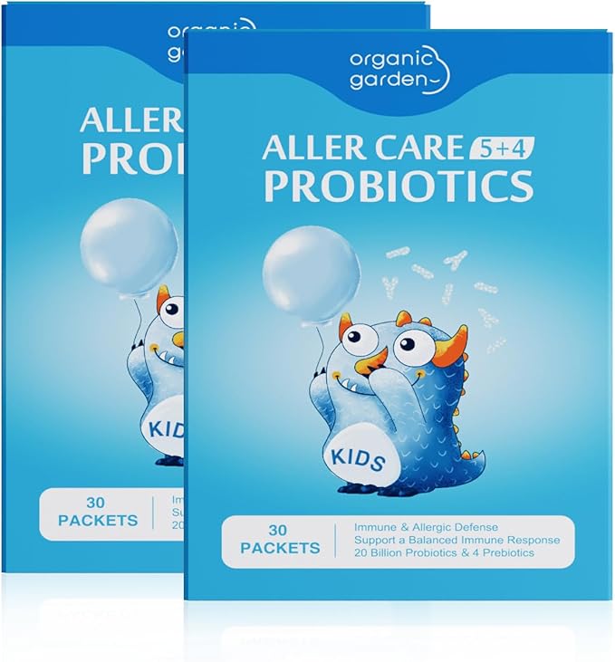 Organic Garden Kids Probiotic Supplement – 200 Billion CFU with Prebiotic Fiber – Digestive &amp Immune Support – Strawberry Flavor – 30 Sachets (6)
