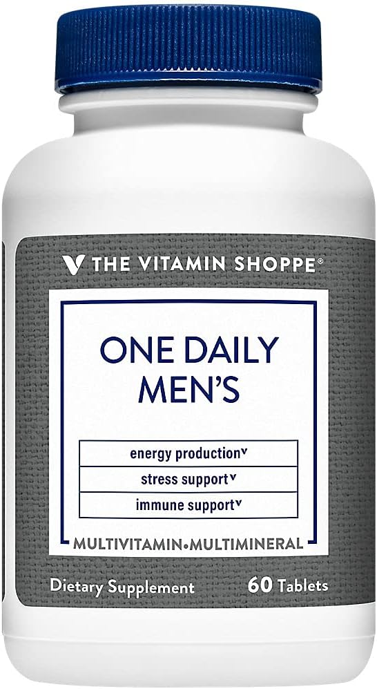 The Vitamin Shoppe One Daily Men's Multivitamin - Energy &amp Antioxidant Blend Daily Multi-Mineral Supplement for Optimal Men's Health Gluten &amp Dairy Free (60 Tablets)