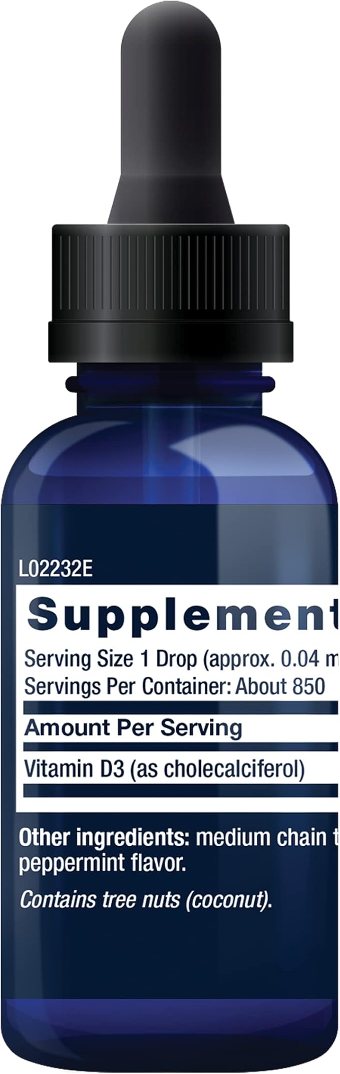 Life Extension Liquid Vitamin D3 (Mint) 50 mcg (2000 IU) Immune System Support Bone Health Whole-Body Health Tasty Peppermint Flavor Gluten Free Non-GMO 29.57 ml