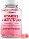 Womens Multivitamin Gummies with Biotin Collagen Calcium Magnesium Inositol Folate Iron Vitamin A C D E - Multi Vitamins &amp Minerals - Multivitamin for Women Supplement