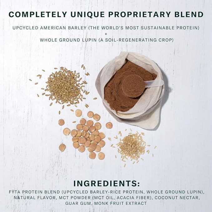 FYTA Vegan Protein Powder - Plant Based Protein Powder with Better Taste &amp Texture Than Whey Protein - 30g Non-GMO &amp Dairy Free Protein Powder Vegan - Protein Powder for Women &amp Men - Cafe
