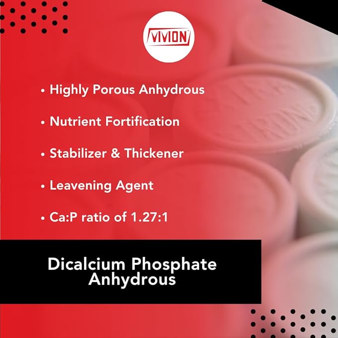 Dicalcium Phosphate Anhydrous Powder - 1 kg (2.2 lb) - DCPA FG Bulking Agent - FCC USP