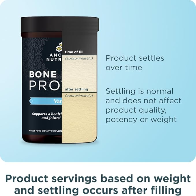 Ancient Nutrition Grass Fed Cage Free Bone Broth Protein Powder 20g Protein Hydrolyzed Collagen Peptides Keto &amp Paleo Friendly Supports Joint Gut Health Vanilla 20 Servings