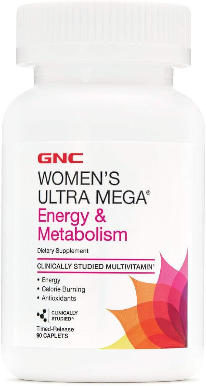 GNC Womens Ultra Mega Energy and Metabolism Multivitamin for Women 90 Count for Increased Energy Metablism and Calorie Burning