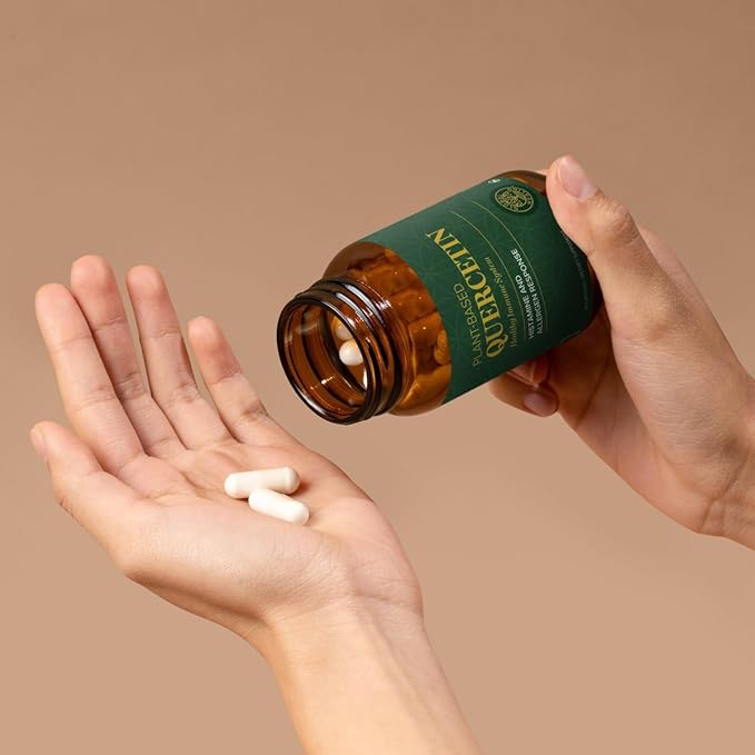 Global Healing Center Quercetin (2-Pack) 500mg Total 250mg Each Support Immune System Function &amp Body's Natural Response to Occasional Allergies - QuerceFIT Without Bromelain &amp Zinc - 60 Cap