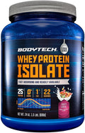 BodyTech Whey Protein Isolate Powder - 25g Protein per Serving with BCAAs - Fast-Absorbing for Muscle Growth &amp Recovery - Fruity Cereal (1.5 lb 23 Servings)