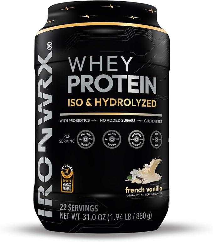 100% Hydrolyzed Whey Protein Isolate | 30g Protein 7.4 g BCAAs | French Vanilla | Informed Sport Certified Banned Substance Free | Low Carb Keto Friendly Fast Absorbing Powder | 22 Servings