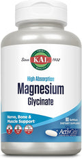 KAL Magnesium Glycinate ActivGels 315mg High Absorption Magnesium Supplement for Muscle Nerve &amp Bone Health Support Non-GMO Gluten Free 30 Servings 90 Softgels