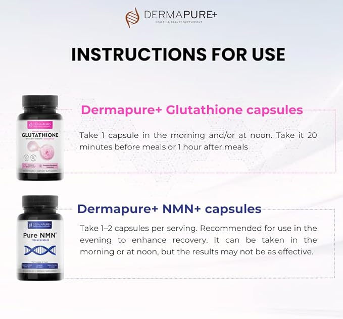 Dermapure NMN+ Supplement 4-in-1 – Support Youthful Skin Longevity Anti-Aging Reduces Fine Lines &amp Wrinkles Supports NAD+ Levels GMP Certified &amp FDA Registered – 60 Capsules (1 Pack)