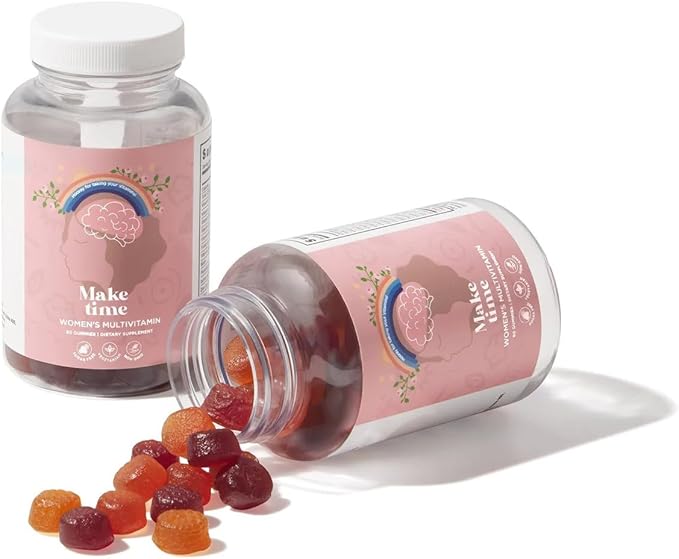 MAKE TIME - Sugar-Free Women’s Multivitamin Gummies - Daily Support with Vitamin A C D3 E B6 B12 Folate Biotin Iodine &amp Zinc - Delicious &amp Easy to Take - 30 Servings