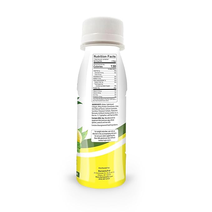 BariatricPal 30g Whey Protein &amp Collagen Sugar-Free Power Pro Shots - Lemon Lime (6 Bottles)