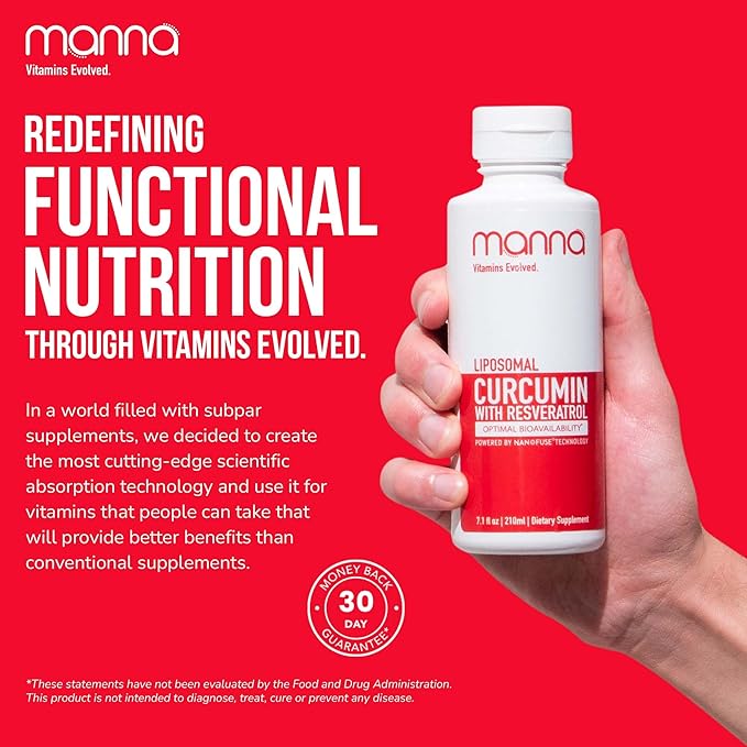 Manna Vitamins Evolved Curcumin with Resveratrol - Liposomal Curcumin Supplements