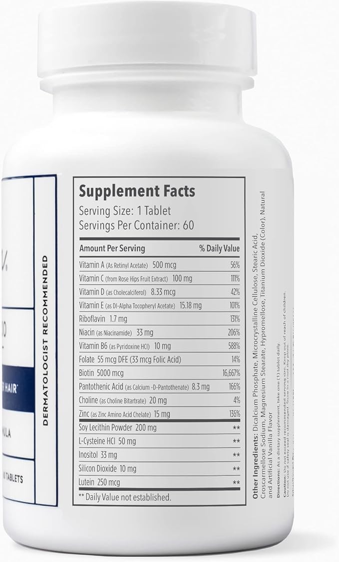 Elon Matrix 5000 Complete Multivitamin — Skin Hair and Nail Growth Vitamins — Healthy Hair Growth Vitamins for Women &amp Men — 5000Mcg Biotin Supplement Pack of 3 (180 Day Supply)