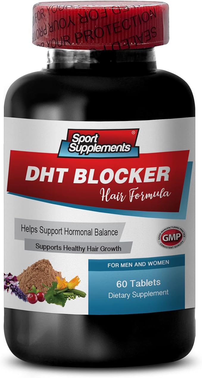 Hair Growth Hair Vitamins Without biotin - DHT Blocker Hair Formula - Support Healthy Hair Growth - he shou wu for Gray Hair Soy isoflavones Supplement kudzu Root Capsules dht Blocker - 2B 120 Cap