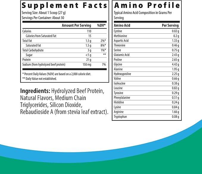 Rootcology by Dr. Izabella Wentz | Paleo Protein | Hydrolyzed Beef Protein Powder 21g Protein per Serving with MCT &amp Stevia | Dairy-Free and Soy-Free | Natural Vanilla Flavor | 885g / 30 Servings