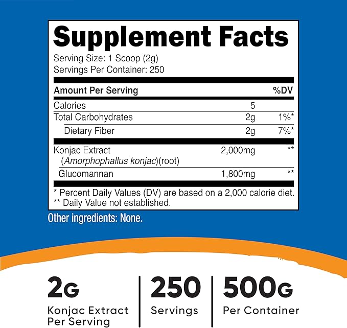 Nutricost Glucomannan Powder 500G (3 Bottles)