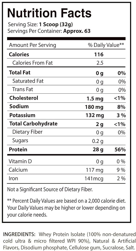 ISO FUZION 100% Whey Isolate | 28g Non Denatured Protein Powder Salted Caramel Flavor 4.4lb