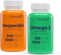 LongLifeNutri Hesperidin 1000 mg &amp Omega 3 Fish Oil 1000 mg Bundle - 240 Capsules + 120 Softgels 4 Month Supply Circulatory &amp Cognitive Support Non-GMO GMP Certified Made in USA