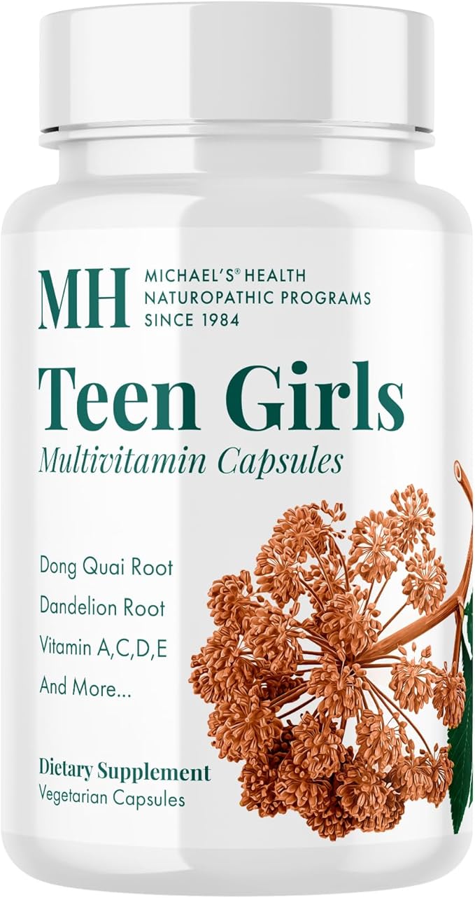 Michael's Health Naturopathic Programs Teen Girls Multivitamin - 120 Vegetarian Capsules - Nutrients for Healthy Growth &amp Development - Kosher - 60 Servings