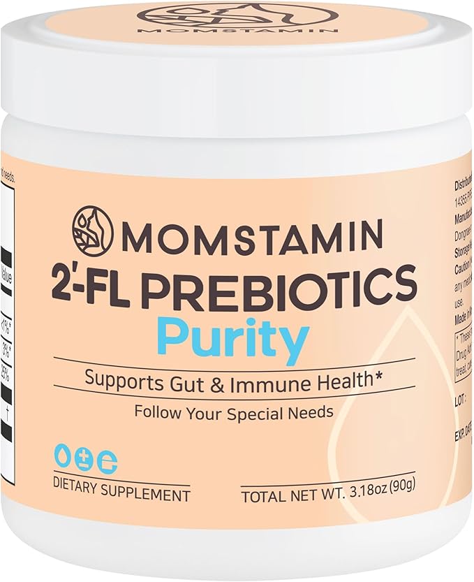 MOMSTAMIN Purity HMO Human Milk Oligosaccharide (HMO 2'-FL) Prebiotic Powder Feed Probiotics for Immune Support Healthy Gut Digestive Health GRAS Approved (90 Servings 3 Months)